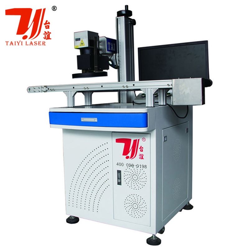 CCD Visual Camera Automatic Focus Fiber Laser Marking Machine For U Disk Charger Micro USB Data Cable